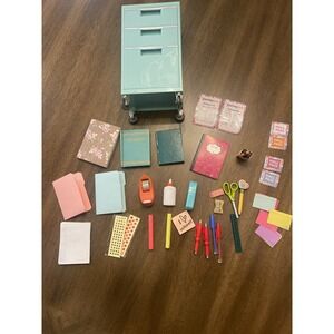 18 inch Doll School Accessory Set Filing Cabinet Books Supplies